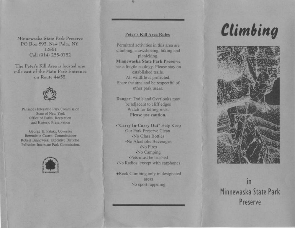 Climbing Pamphlet Front